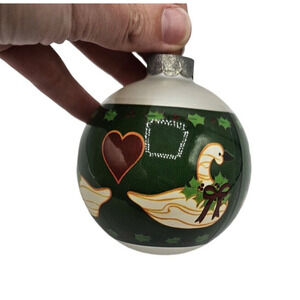 Vintage 1990s Ball Christmas Ornament Goose Bird Animals on Parade